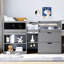 Lit mezzanine simple gris avec bureau roulant - Étagère et tiroir-1627903746