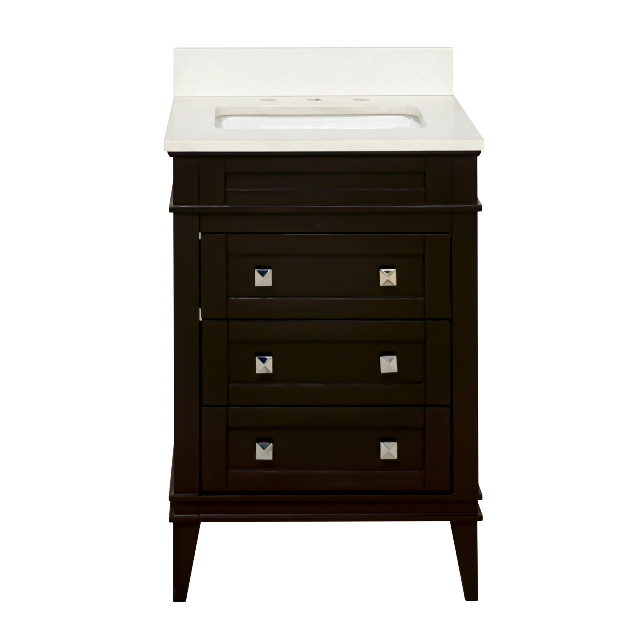 Frankfurt 24'' Single Bathroom Vanity, Chocolate, Quartz