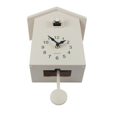 White Minimalist Cuckoo Wall Clock