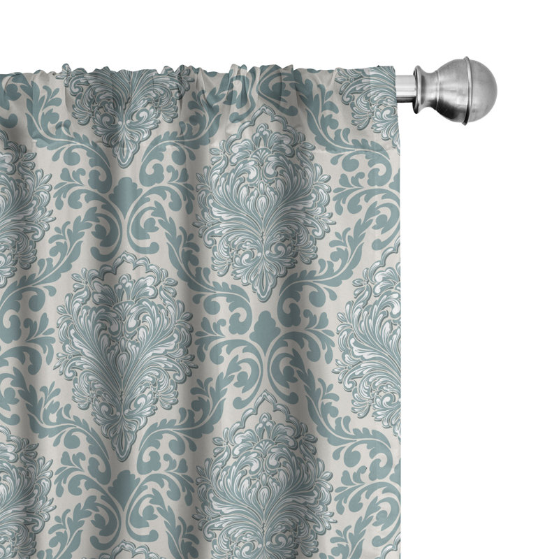 East Urban Home Damask 4-Panel Curtains, Botanical Ivy Like Theme 135721, 56" W x 95" L