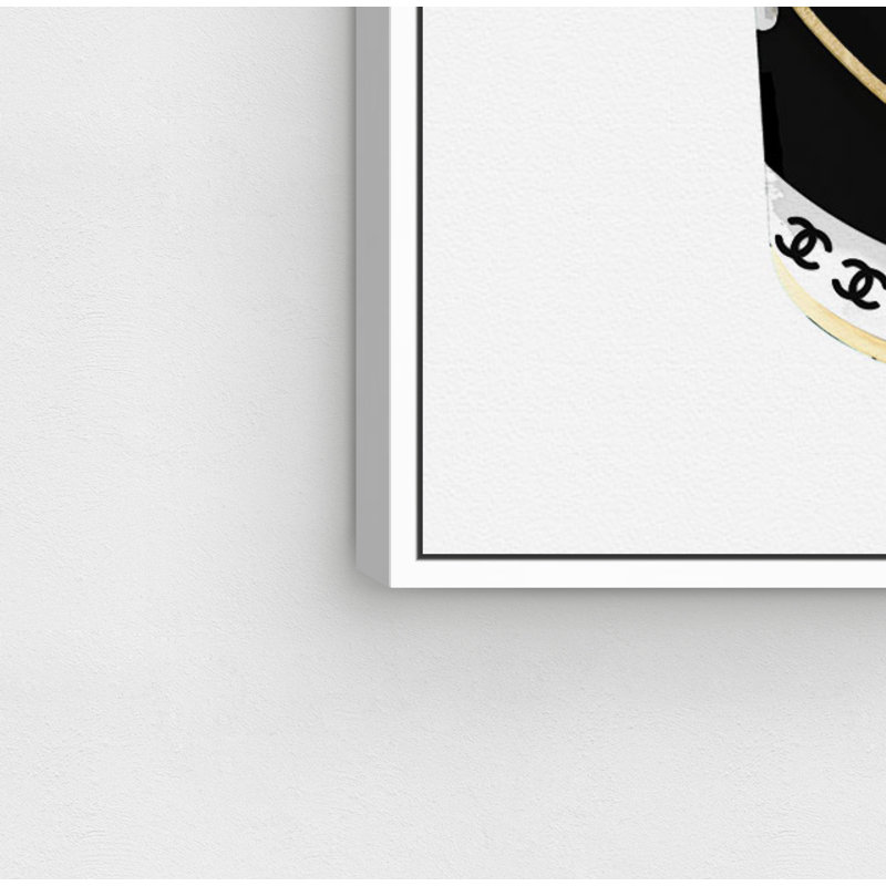 « Fashion Paint Noir » - impression sur toile, H 20 po x l 20 po, Cadre blanc