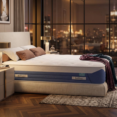 Matelas hybride moelleux 12 po / 13 po / 14 po avec tissu à refroidissement instantané et flux d'air à 360 ° pour les dormeurs chauds