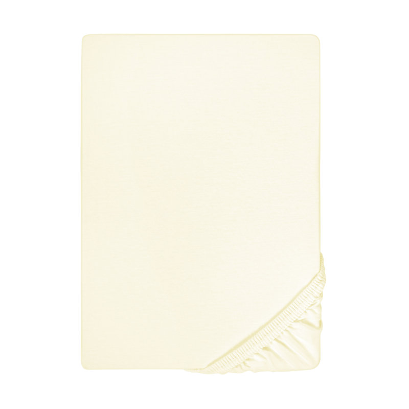 100% Cotton Jersey Knit Fitted Sheet, Pearl, 140-160 x 200-220 cm