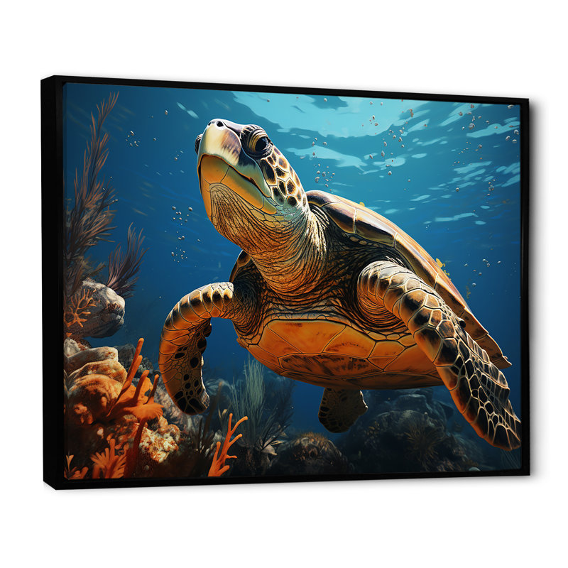 «Classic Art Représentation of A Turtles Coastal Life I», reproduction sur toile, H 34 po x l 44 po x P 1,5 po