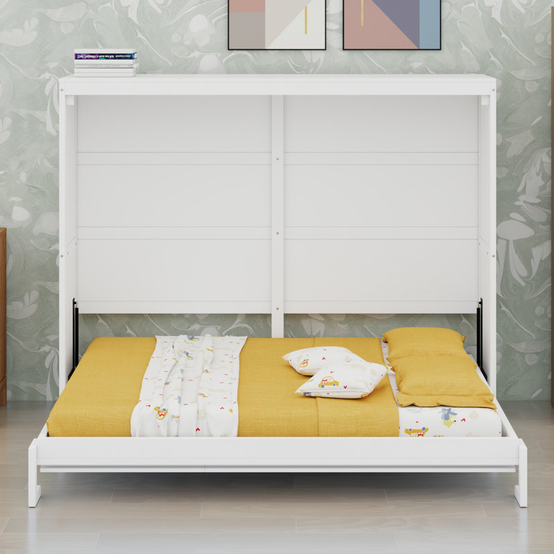 Lit escamotable peu encombrant pour petites pièces, Blanc