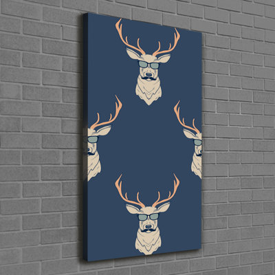 Hipster Deer - Wrapped Canvas Print