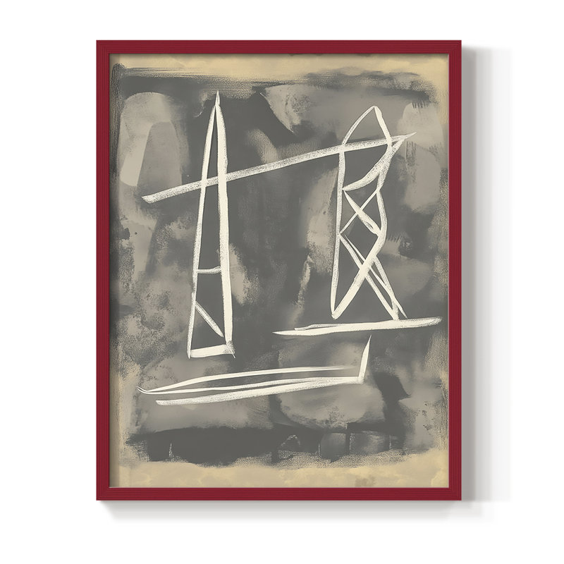 ABSTRACT Series DCCLXXXVI Framed Print - Solid Wood, Red, 21" H x 17" W