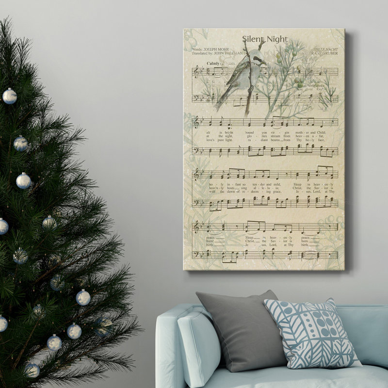 Silent Night - reproduction sur toile tendue, H 18 po x l 12 po x P 1 po