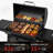 Royal Gourmet 28-Inch Barrel Charcoal Grill with Side Shelves, Black