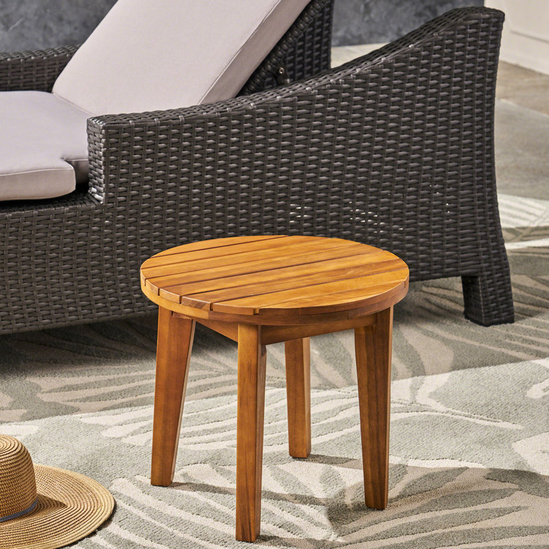Table d'appoint en bois 16 po style rustique, finition et météo