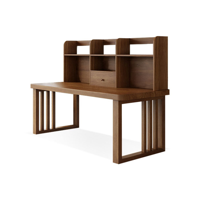 Bureau d'écriture rectangulaire en bois massif noyer, H 53,15 po x l 62,99 po x P 23,62 po