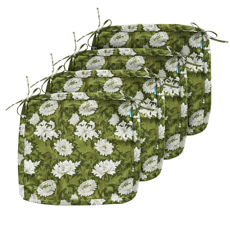 Housse de coussin d'extérieur 4 pièces CAYIP, Vert / blanc