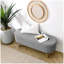 Banc de rangement repose-pieds ovale, pieds en bois d'hévéa (43,5 po x 16 po x 16 po)-1393115310