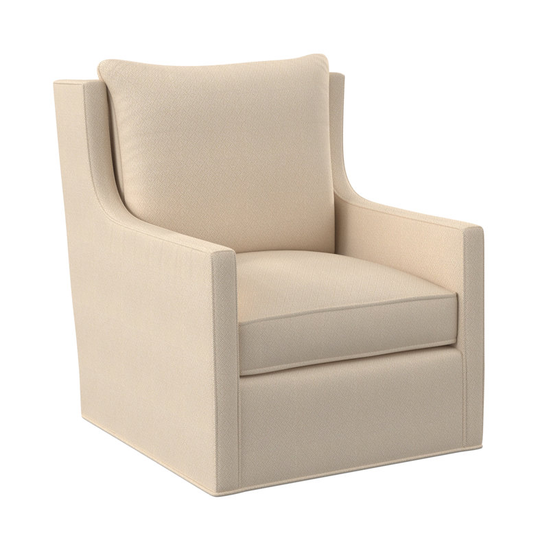 Callum Sunbrella® Boucle Swivel Armchair, Fizz Ivory 100% Polyester