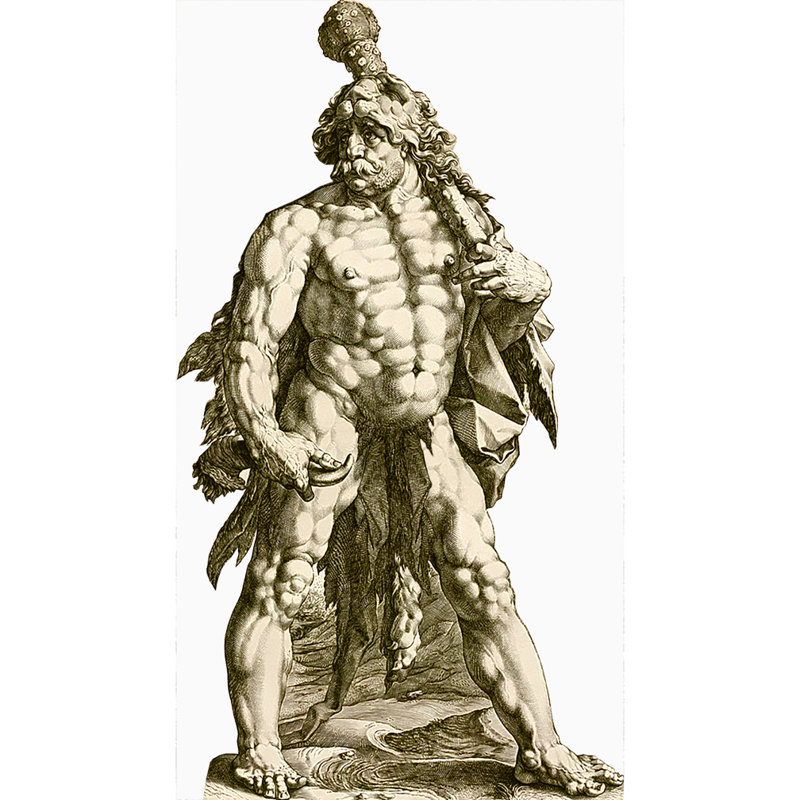 «Giant Hercules Man» en carton découpé debout