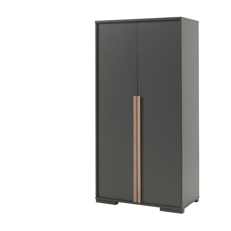 London 2 Door Manufactured Wood Wardrobe, Black