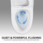 Toilette monobloc 1,1 / 1,6 GPF antimicrobienne, résistante aux fuites, à double chasse d'eau, certifiée CUPC, certifiée Water Sense, céramique, couleur blanche, siège à fermeture en douceur, hauteur confortable, fixation au sol