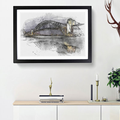 Sydney Harbour Bridge Australia in Abstract - Picture Frame Graphic Art Print