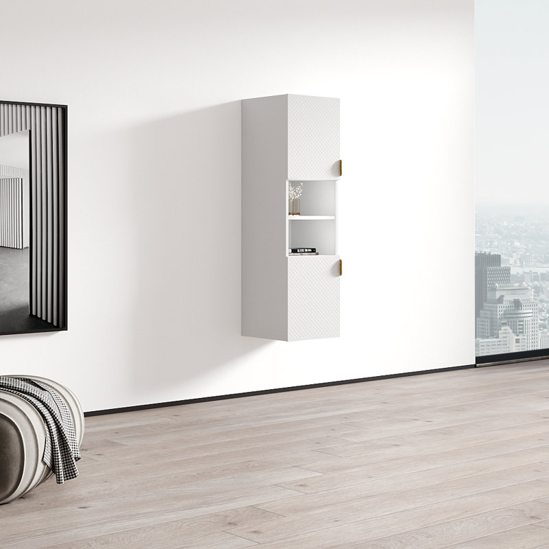 Bali 13.6" Bookcase with Matte Finish, White