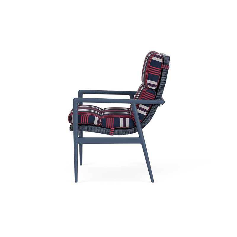 Cascade Outdoor Dining Armchair, Berkely Hall Navy, Denim Blue