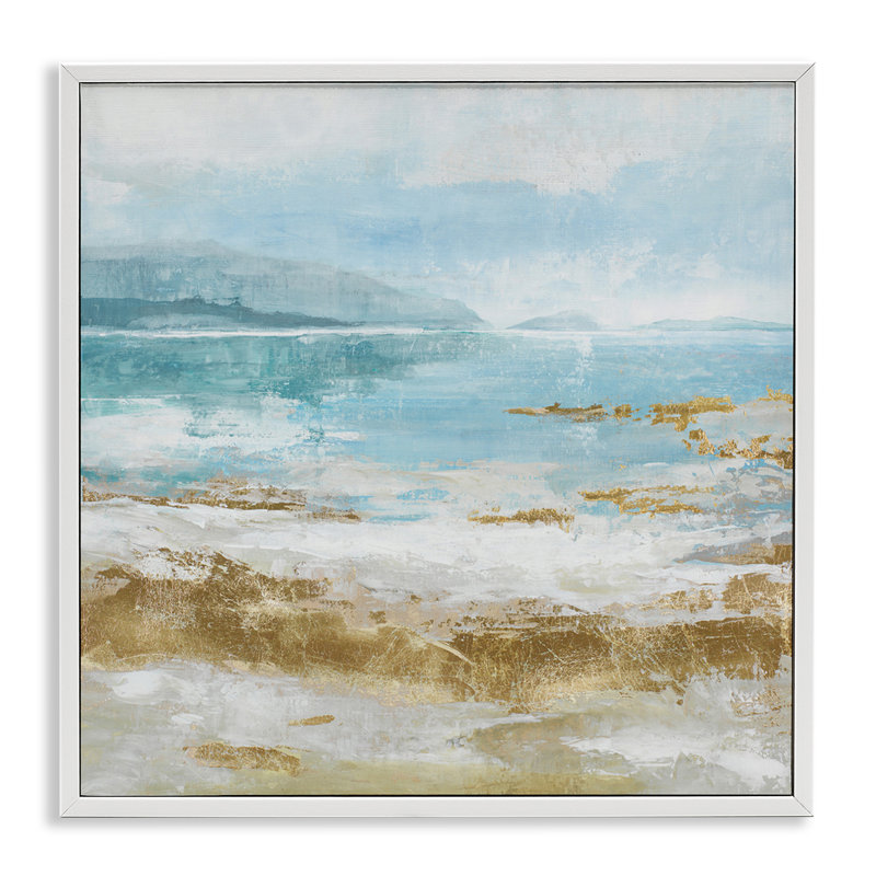 Art de giclée encadrée par Max Maxx, Estampe numérique encadrée blanc bord de mer, H 12 po x l 12 po