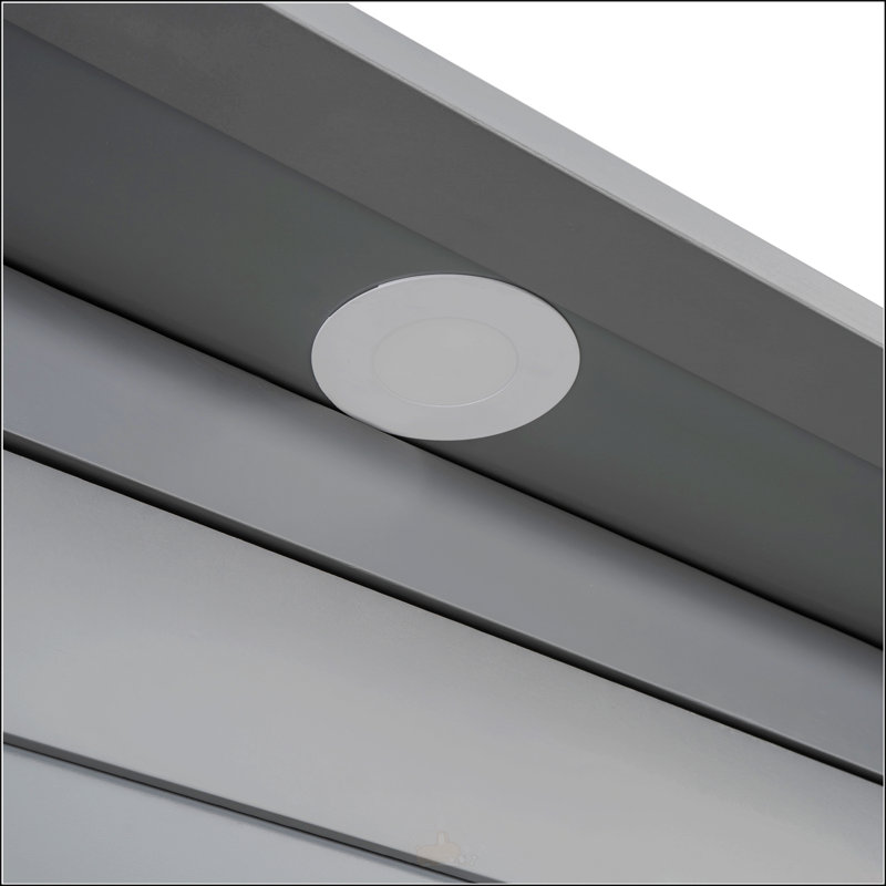 Lit escamotable double pleine grandeur avec tablettes, Gris, Double