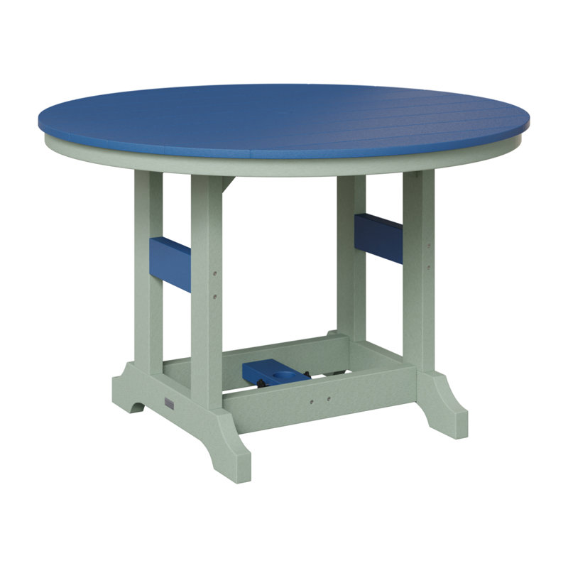 Table de salle à manger ronde 48 po Berlin Gardens Garden Classic, Écume de mer, écume de mer, Bleu pacifique