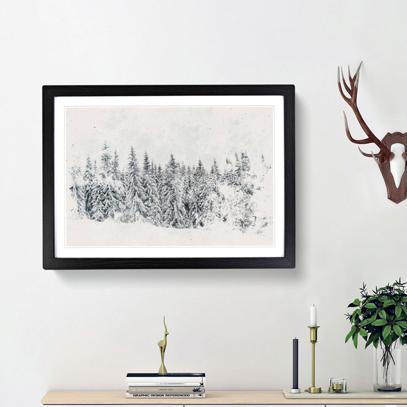 Points of the Trees - Framed Print, 45cm H x 63cm W x 2cm D, Black Framed