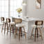 65CM Seat Height Swivel Upholstered Rattan Back Counter & Bar Stool Modern Bar Chair - Load 150Kg-118194294