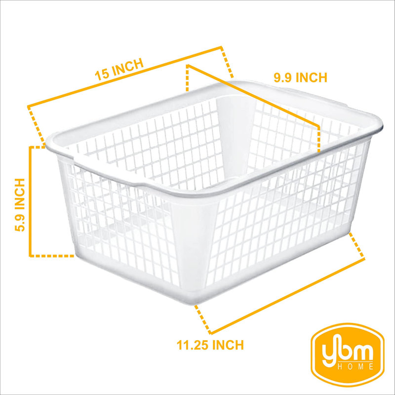 Panier de plastique, Ivoire, 6, 16 x 12 x 16