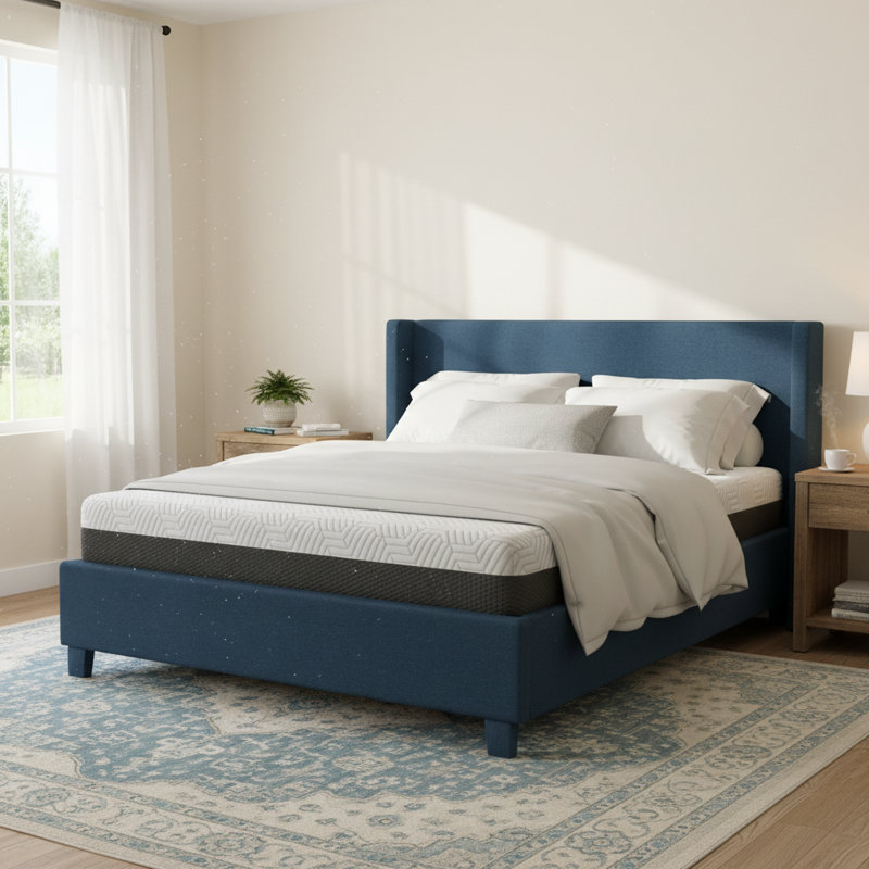 Lifesky Cooling Queen Mattress For Apartments: 8 Inch Firm Gel Memory Foam Bed - Pcm Cooling Cover For Hot Sleepers & Back Pain Relief - Medium Firm Support For Side & Back Sleepers