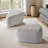 Caras Upholstered Light Gray Triangular Compression Ottoman No Assembly Required (Set of 2)-109286824