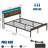 Full Size Bed Frame With Led Lighting, 2 Ports, And Antique Brown Finish - Iron Frame, Mattress Sliding, Quick Setup Charging Function, Rustic Color, Headboard, Strong Support, No Creaking