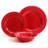 Gibson Studio California Mauna 12-Piece Melamine Dinnerware Set, Red (2 Pack)