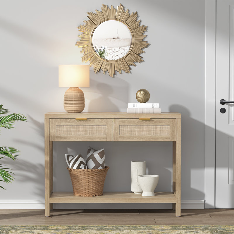 Chada 39.4'' Console Table, Light Oak