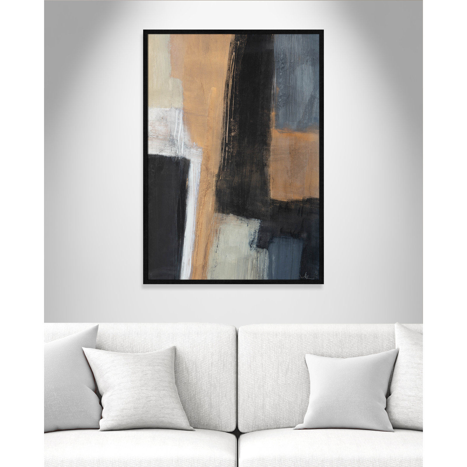 Metallic Slate I Print, 41.5" H x 29.5" W x 1.25" D, Black Slim Unmatted Picture Framed