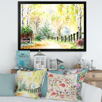 Paysage d'automne, paysage dans l'après-midi - Reproduction de photo sur toile