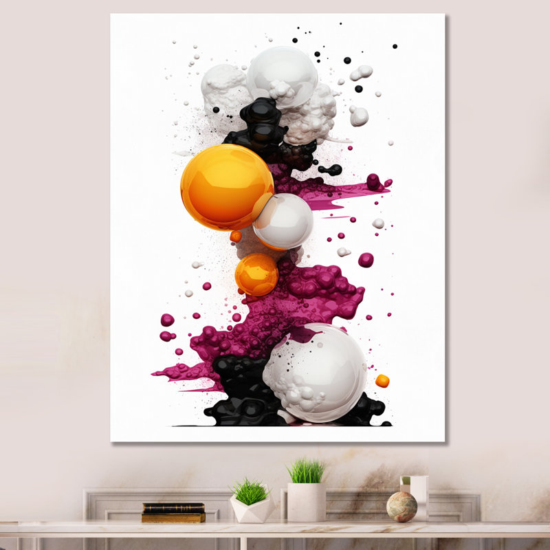 Exquisite Fluidity Black And Gold Ink Clouds I - Abstract Painting Canvas Wall Art, 20" H x 12" W x 1" D, Wrapped Canvas