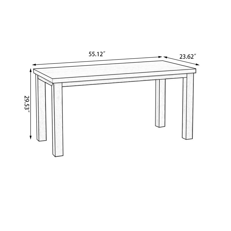 Bureaux rectangulaires en chêne massif, H 29,53 po x l 55,12 po x P 23,62 po