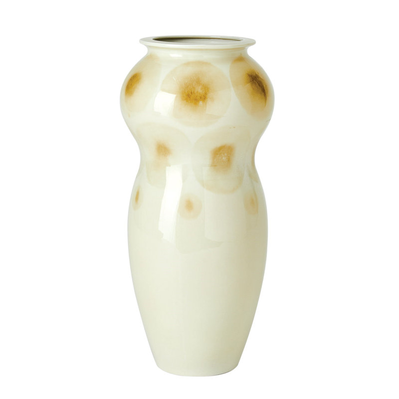 Handmade Porcelain China Table Vase, Taupe