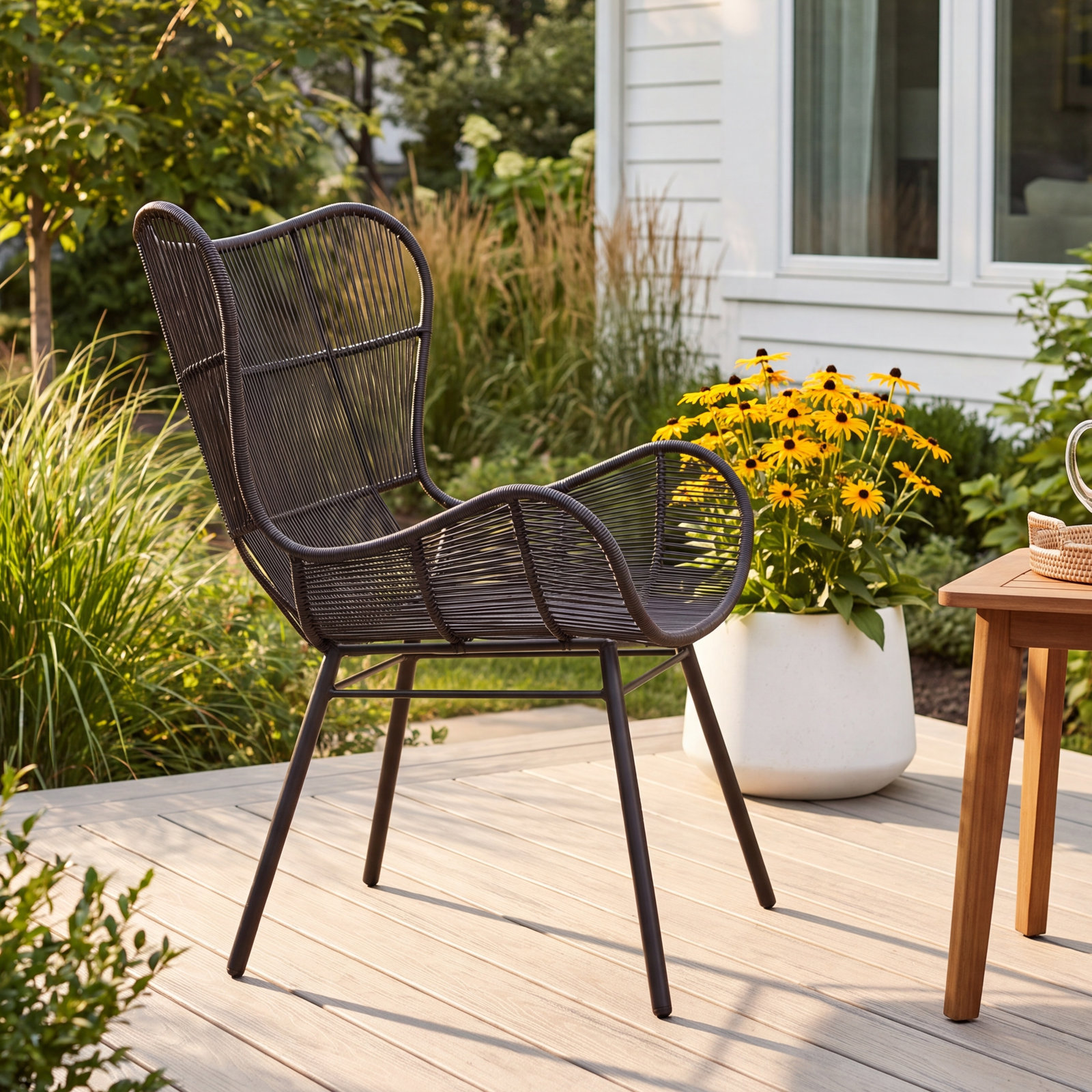 Christos Powder Coated Steel Outdoor Lounge Chair