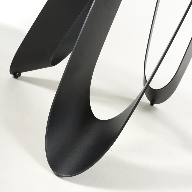 Crispus Round Dining Table with Steel Base