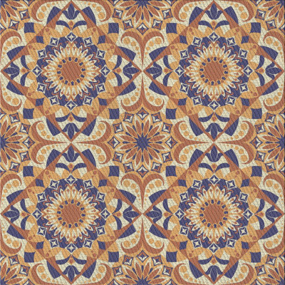 Tapis bleu/brun tissé à la machine