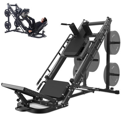 Machine à squat 2-en-1 pour la gymnastique à domicile, entraînement complet du bas du corps avec système de roulement linéaire