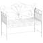 Banc de jardin 43 po, banc de patio extérieur avec accoudoirs, banc de véranda en métal pour la cour, la piscine, la pelouse