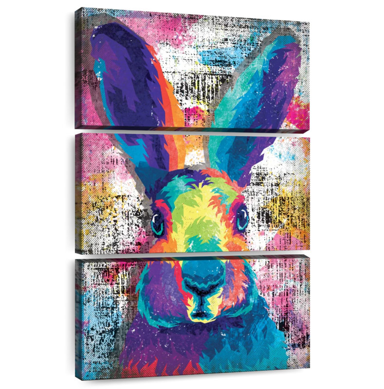 Brampt Colorful Rabbit Face, 38" H x 24" W