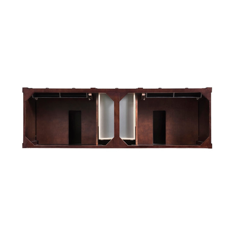 Brittany 72" W Double Vanity, Eternal Jasmine Pearl, Burnished Mahogany, 8" Widespread