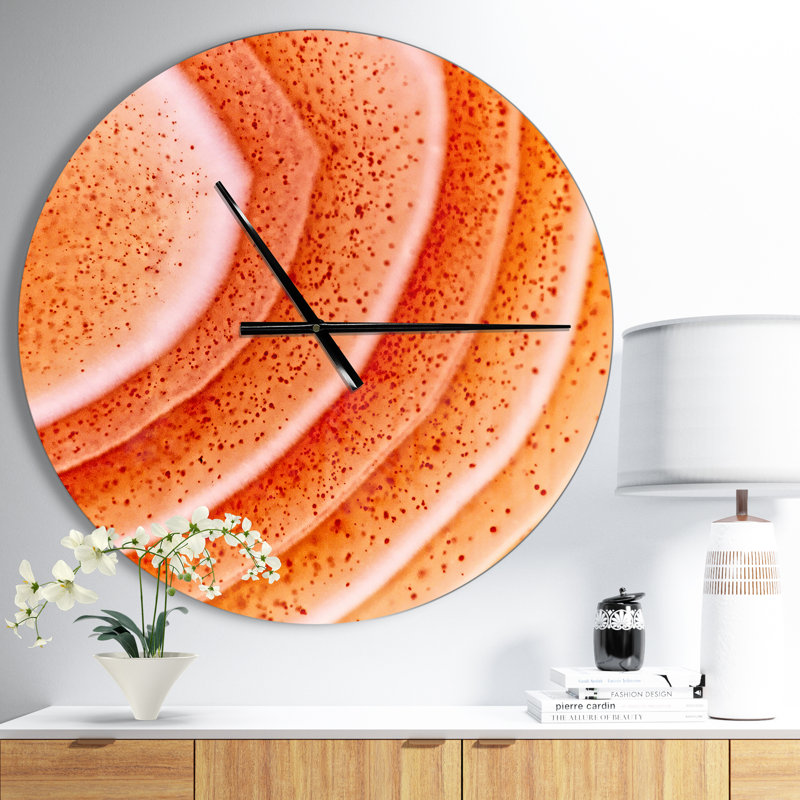 Agate macédonienne rouge - horloge murale moderne, Moyen