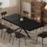 2 pièces Table de salle à manger extensible 55,1 "à 70,7" ou l 78,7 "avec pieds en métal pour 6-10 places