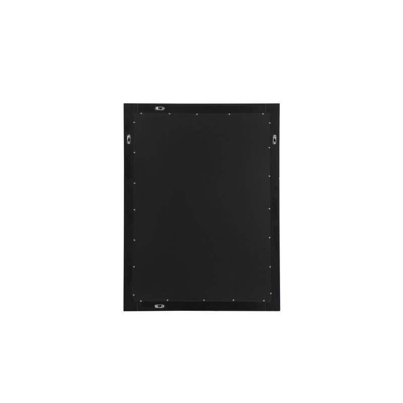 Rosenow Wood Flat Wall Mirror, Black, 36'' H x 27'' W